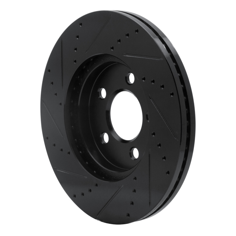 Ford Crown Victoria Brake Rotor (1) - Front Right - R1 Concepts - Drilled & Slotted - Black - `03-`11